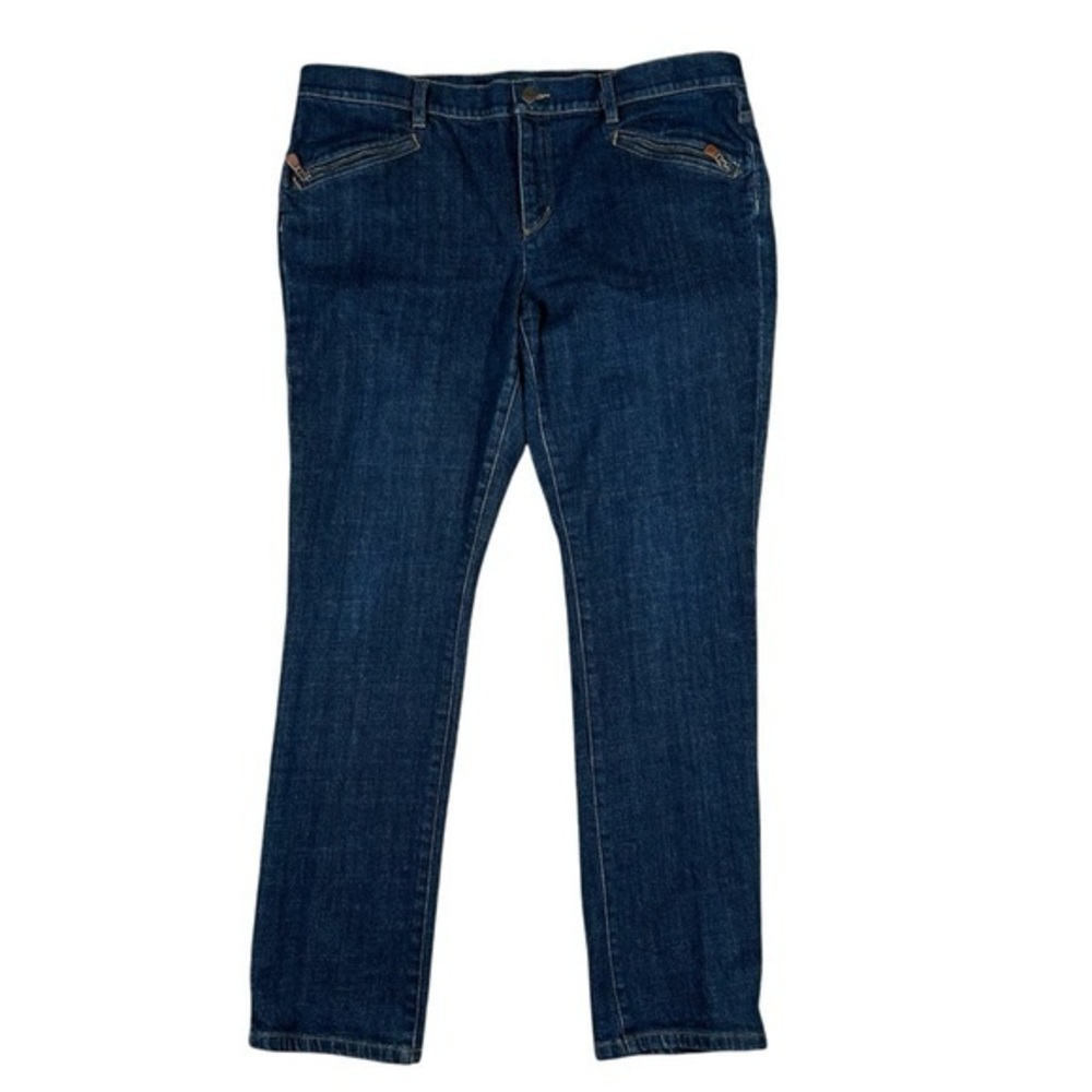 LRL Lauren Jeans Ralph Lauren Womens Straight Leg Jeans Stretch Zip Pocket Sz 16
